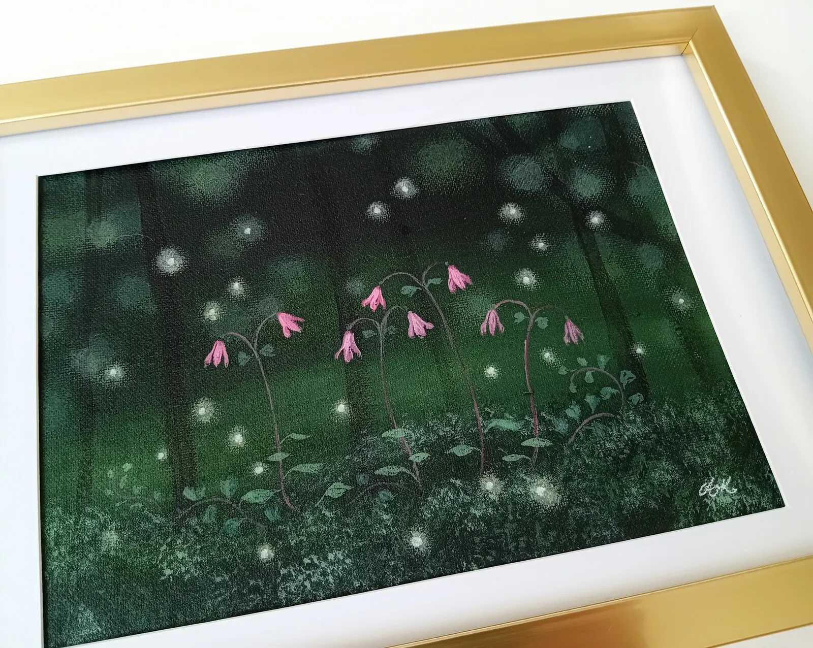 Akrylmålning Linneablommor av Anna Komstadius