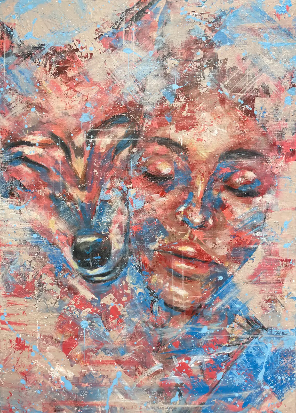 Akrylmålning Beauty and the Beast No. 02 av Emmy Eriksson