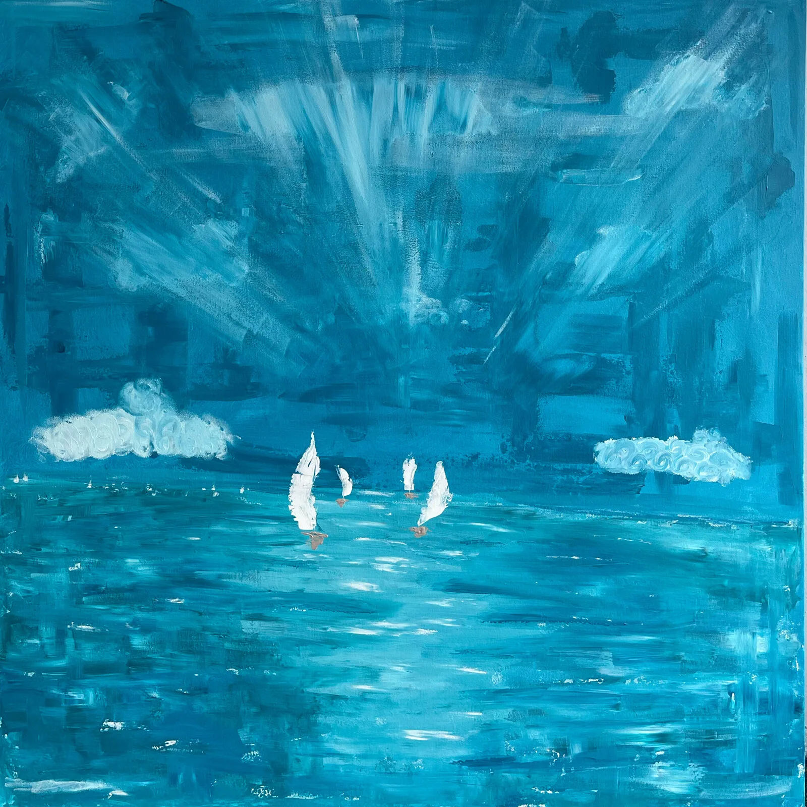 Akrylmålning Sailors av Sofia Stubelius