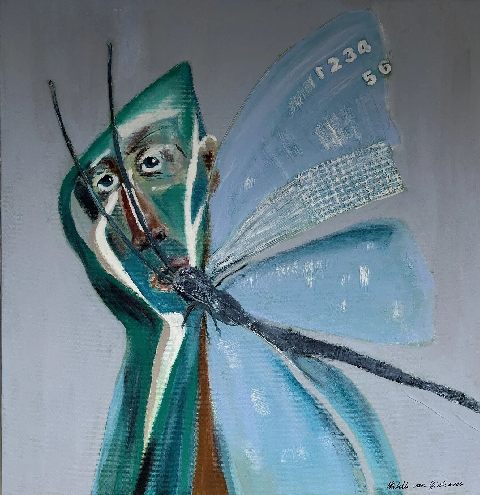 Akrylmålning Utrotningshotade. Vem blir först? av Lisbeth van Ginhoven