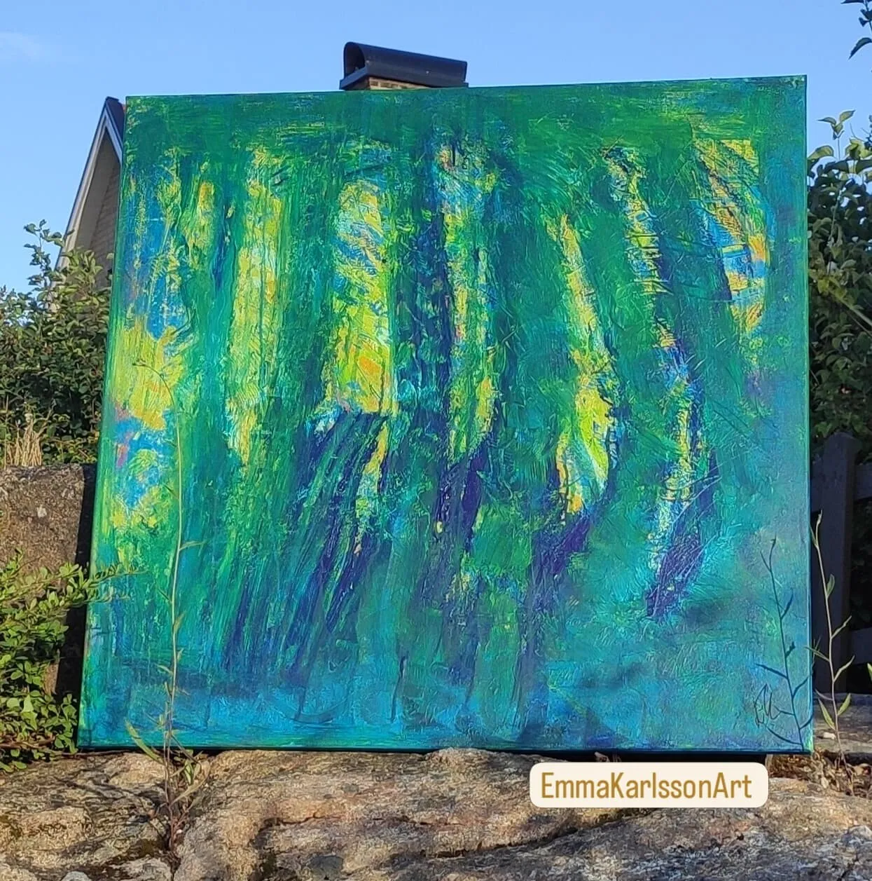 Akrylmålning Djupskogen av Emma Karlsson