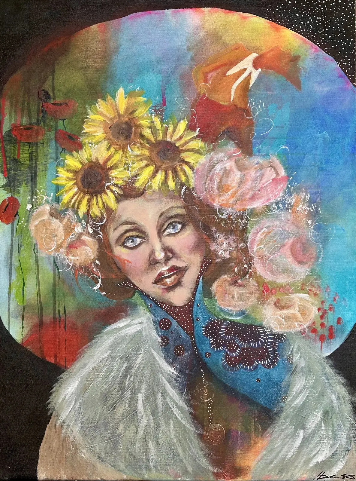 Akrylmålning Esmeralda av Helén Burstedt