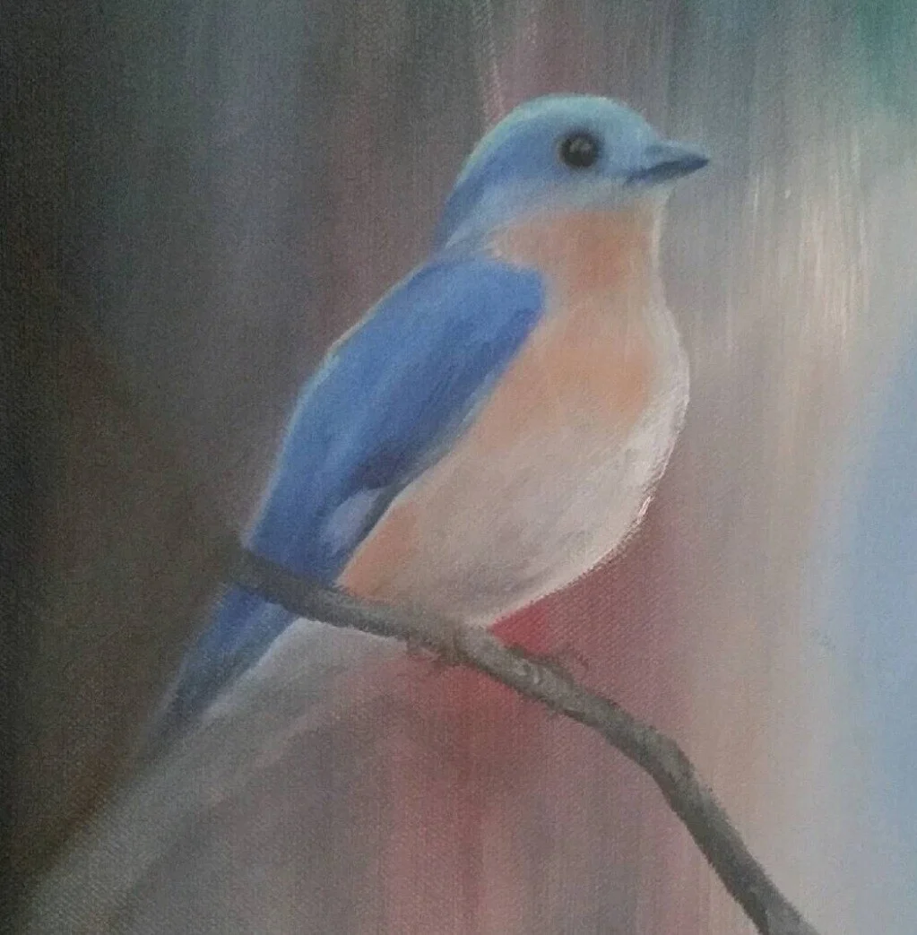 Oljemålning Bluebird av Jeiia Westdahl