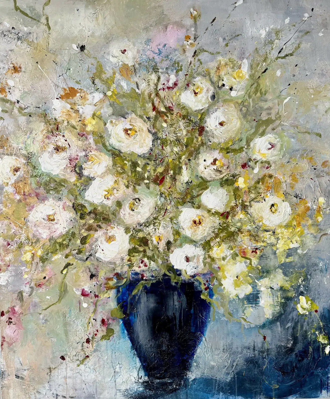 Akrylmålning Wild Roses av Annette MA Stocker