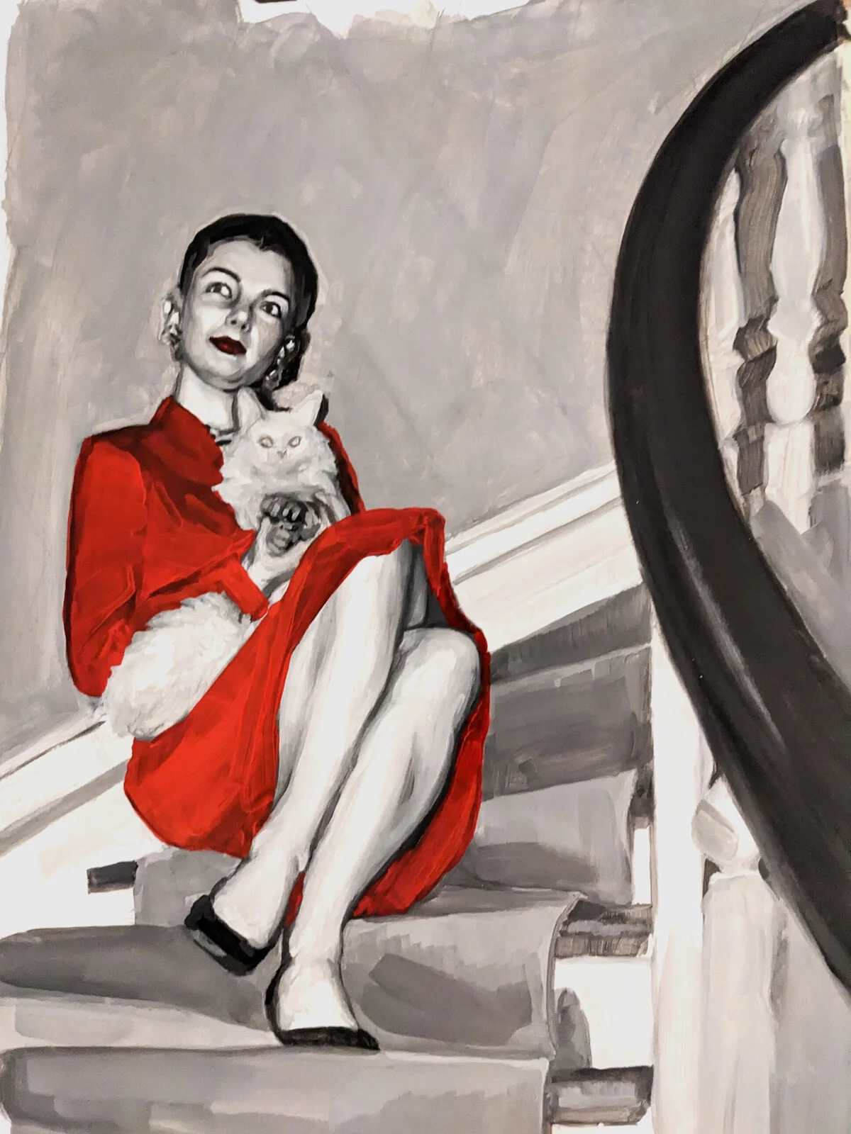 Oljemålning Red dress av Hayley Roberts