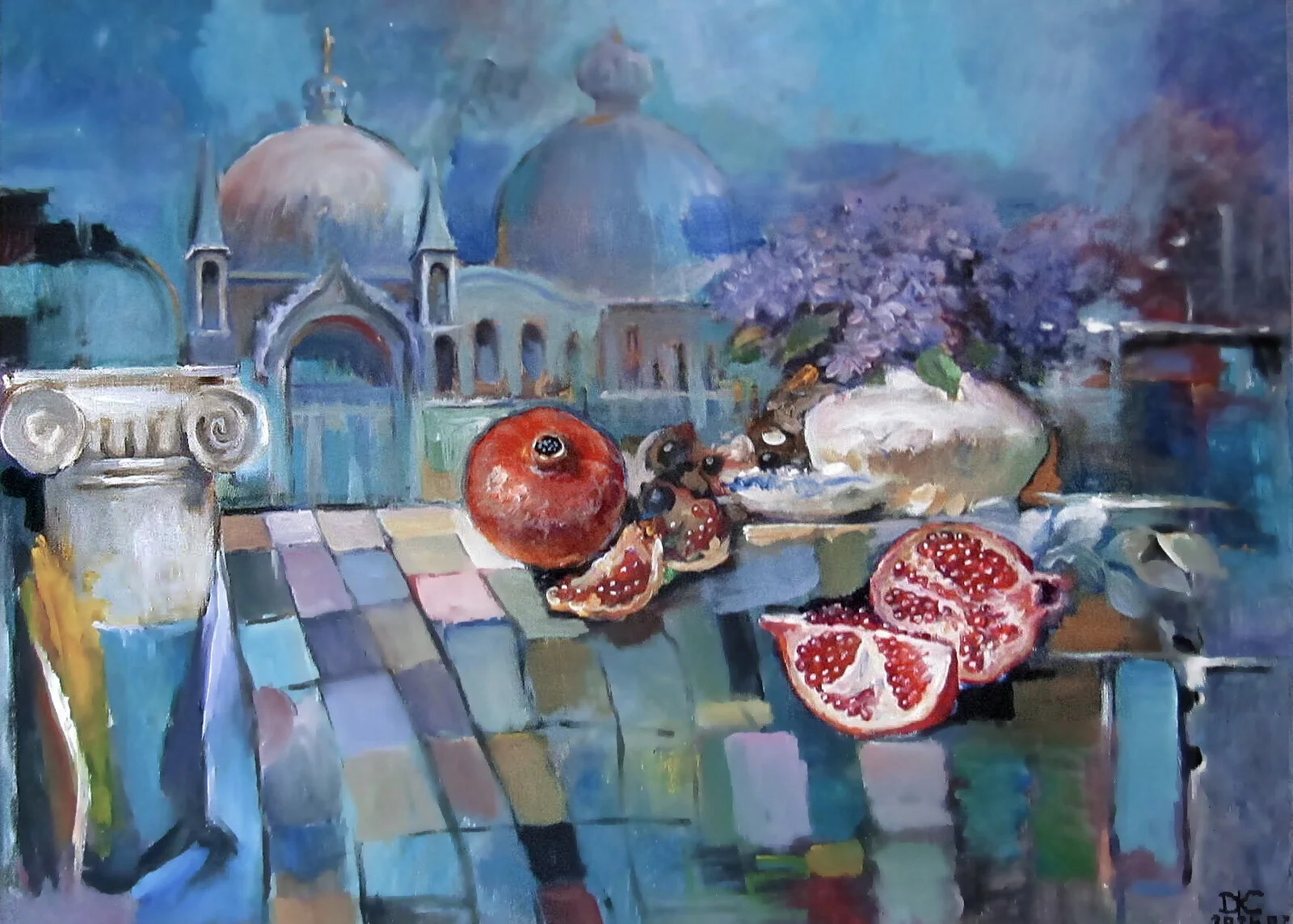 Oljemålning Venetian still life av Dimitri Zukov