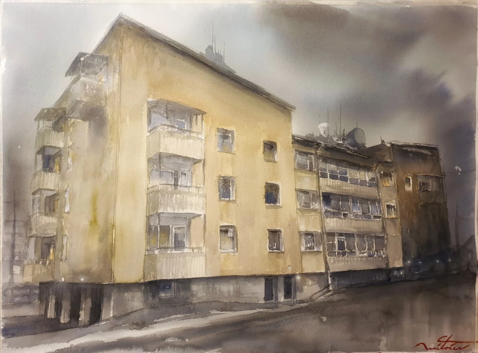 Akvarell av Joakim Wictorin