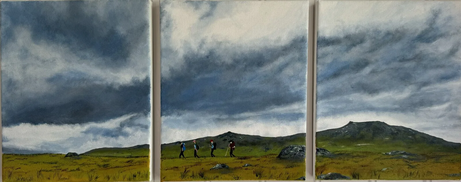 Akrylmålning Teusajaure till Kaitumjaure av Hanna Sandberg