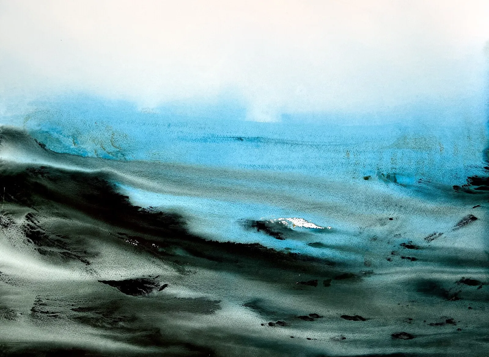 Akvarell Whispering Waves av Tuva Andersen