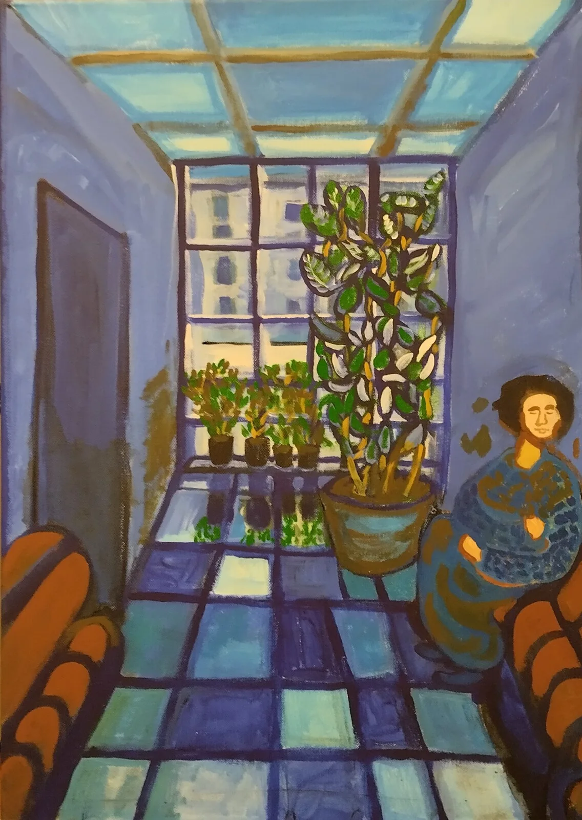 Akrylmålning I väntan på besök till en läkare.. av Aminazin Van-Gogin