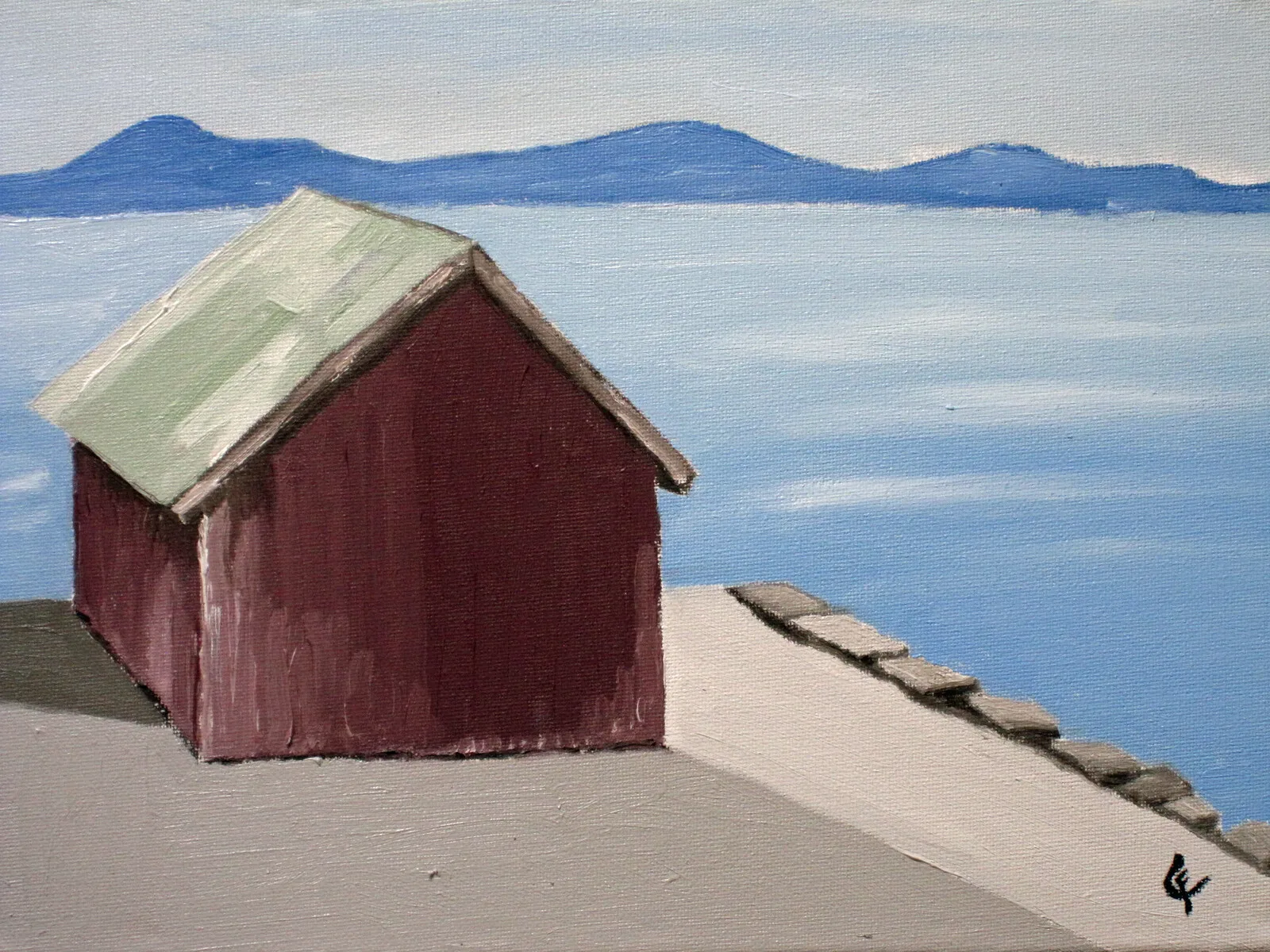 Oljemålning Ensam av Christina Favaro Fernberg