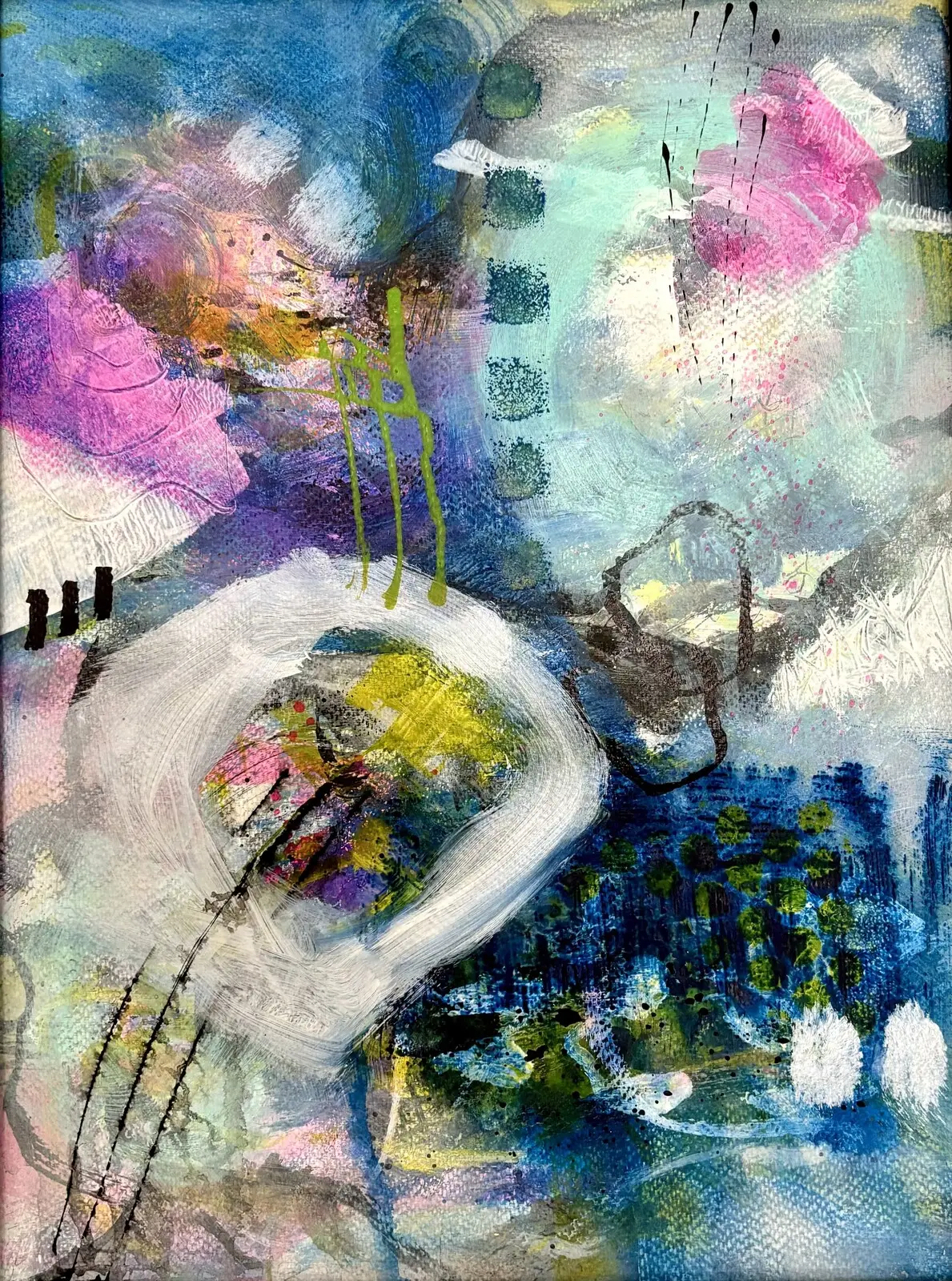 Akrylmålning All these Feelings 5 av Monica Lönnbom