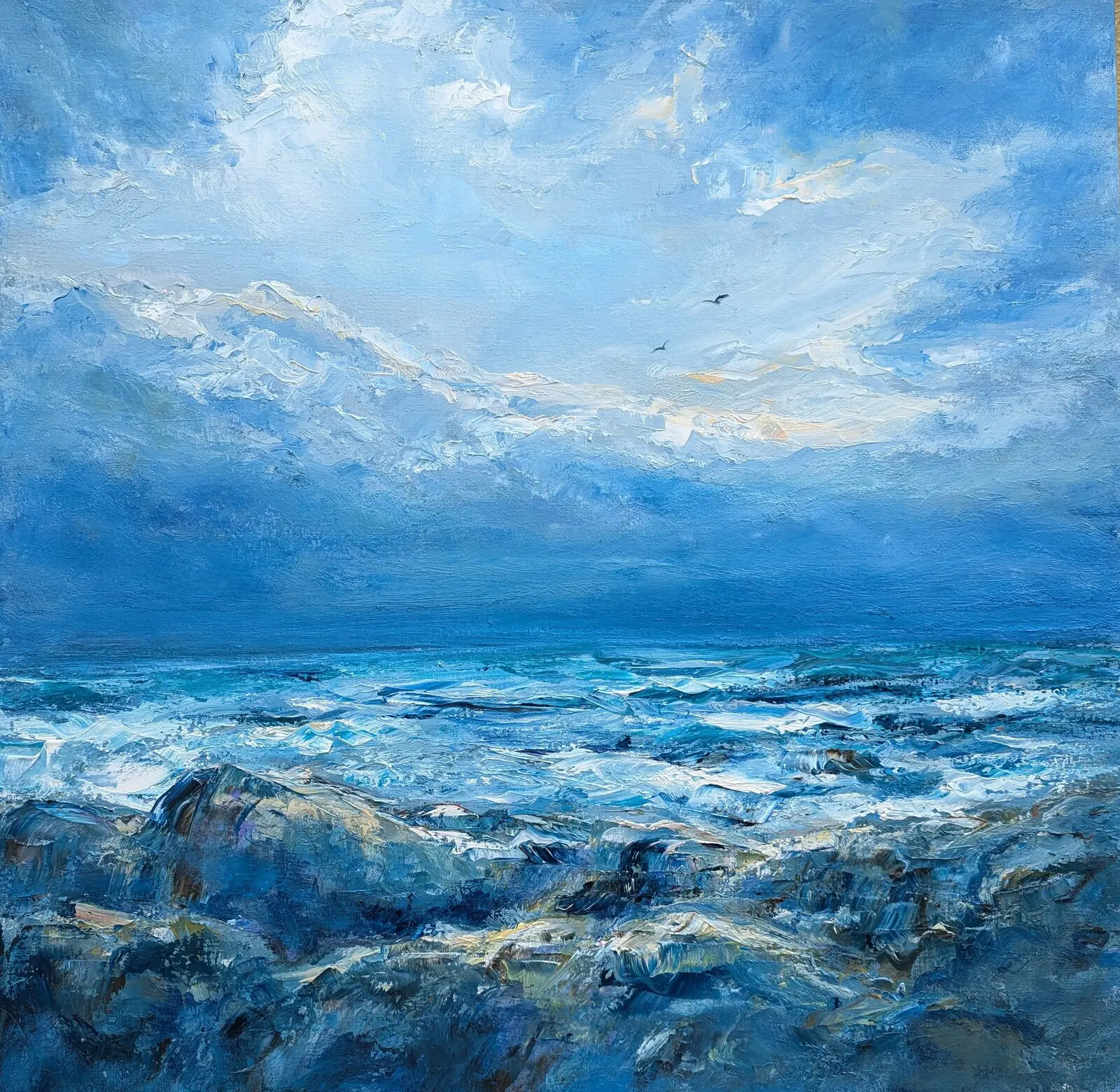 Oljemålning Himlen öppnar sig av Kathrin Bernekorn