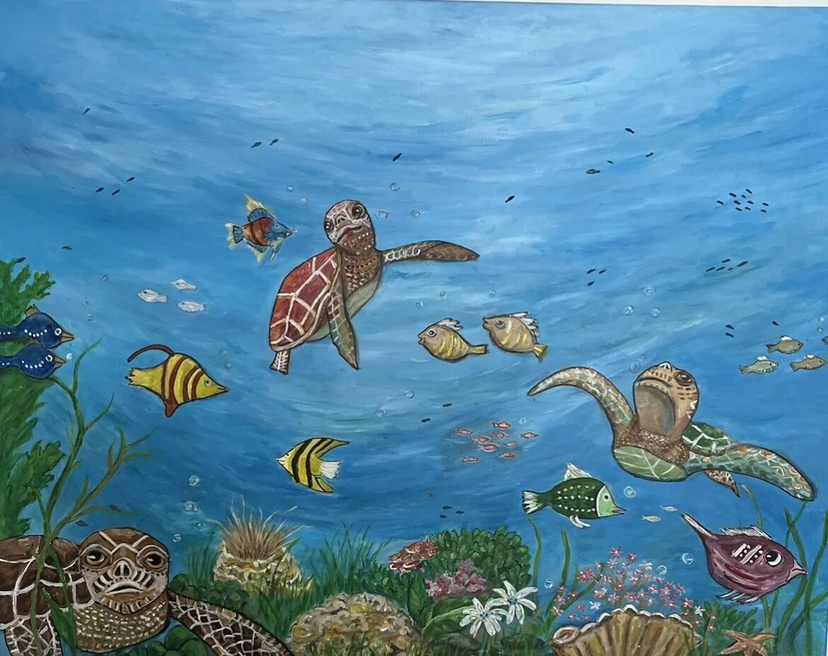 Akrylmålning Under ytan av Monic Arvidson Wawrzyniak