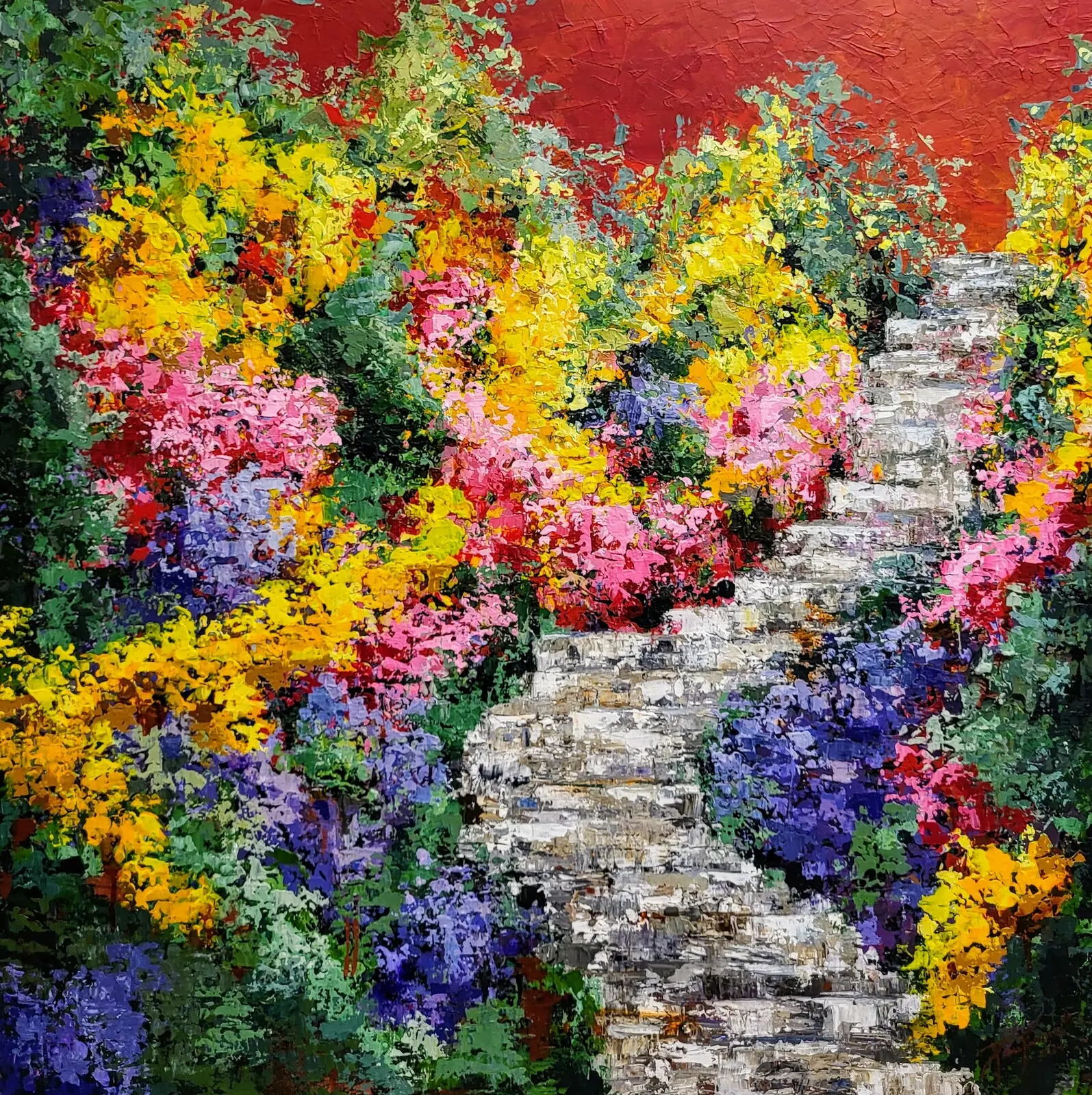 Akrylmålning Persephone's Garden nr.2 av Paula Rindborg