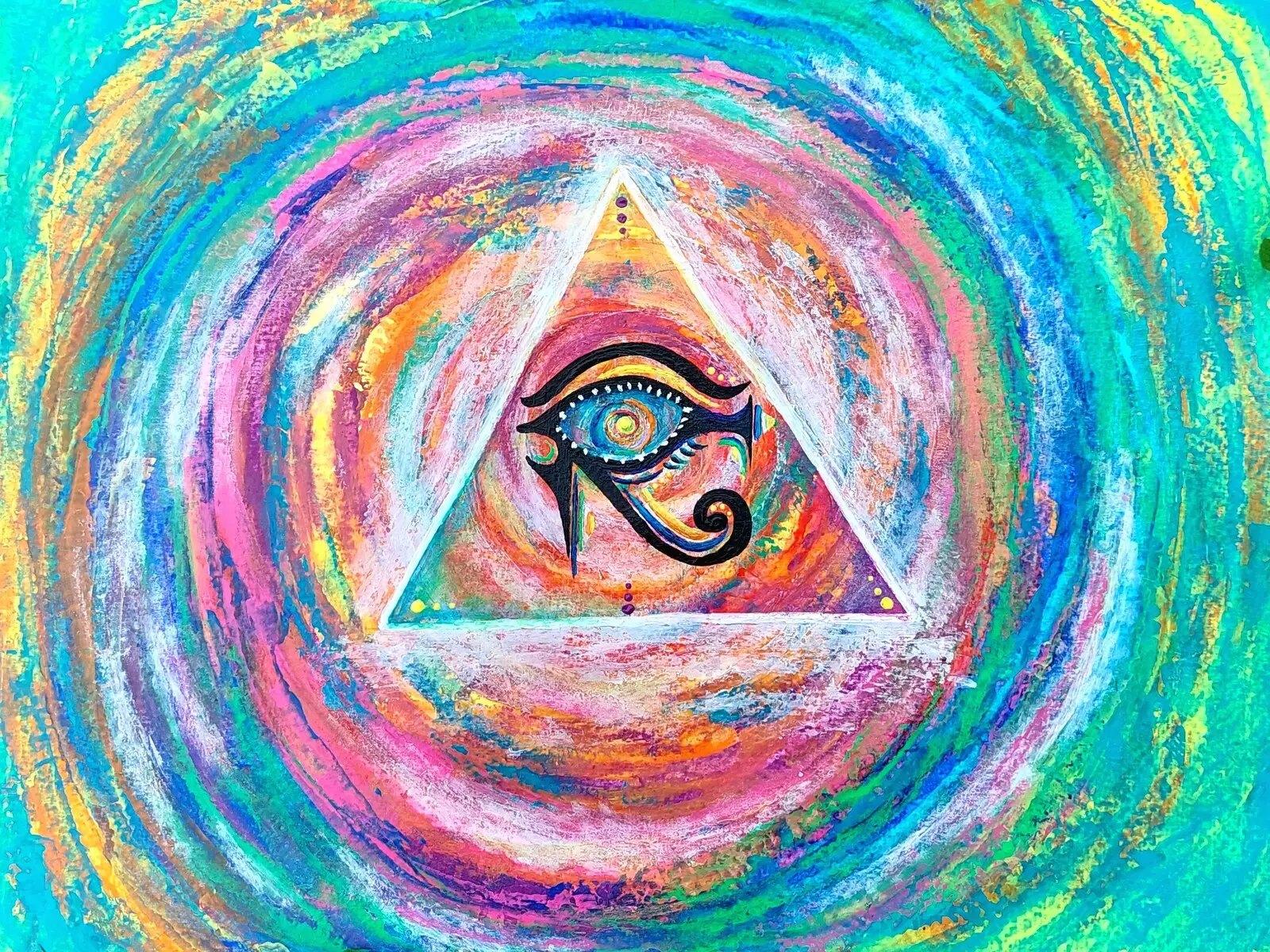 Akrylmålning Universe's Eye av Duyen Ha Nguyen
