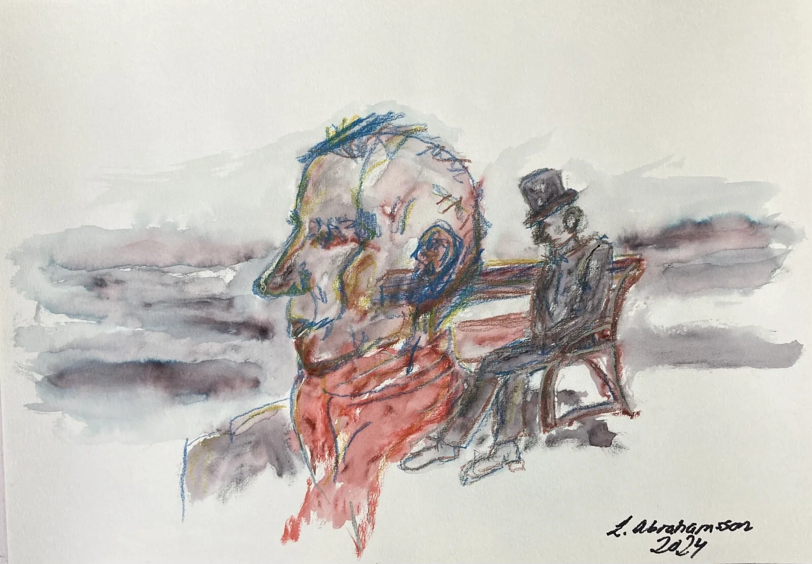 Akvarell Nils Ferlin av Linda Abrahamsson La Arts Sweden