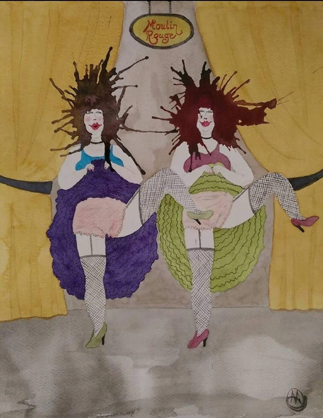 Akvarell Moulin Rouge av Anette Arkbring