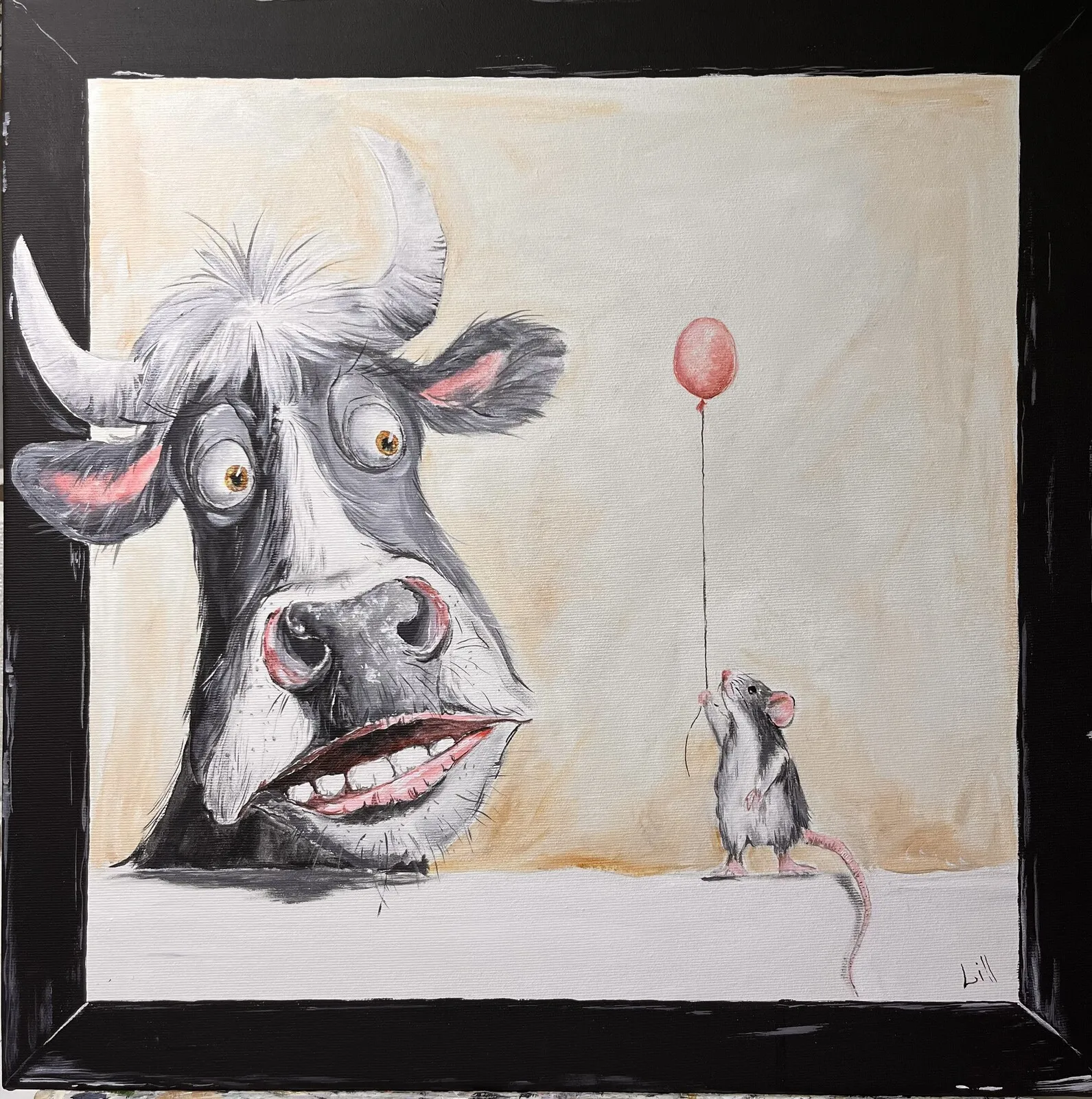 Akrylmålning Surprisen av Lill Lundgren