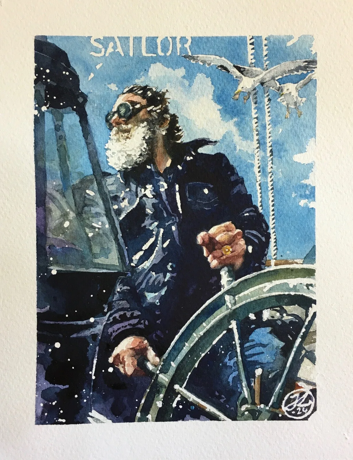 Akvarell Sailor av Johannes Knuuth