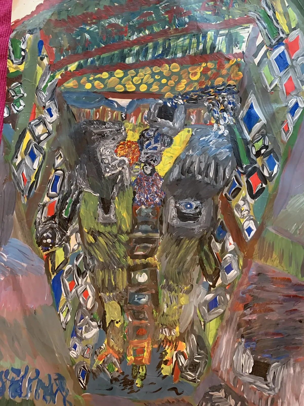 Akrylmålning Dröms hylla av Augusto Osorio Morales