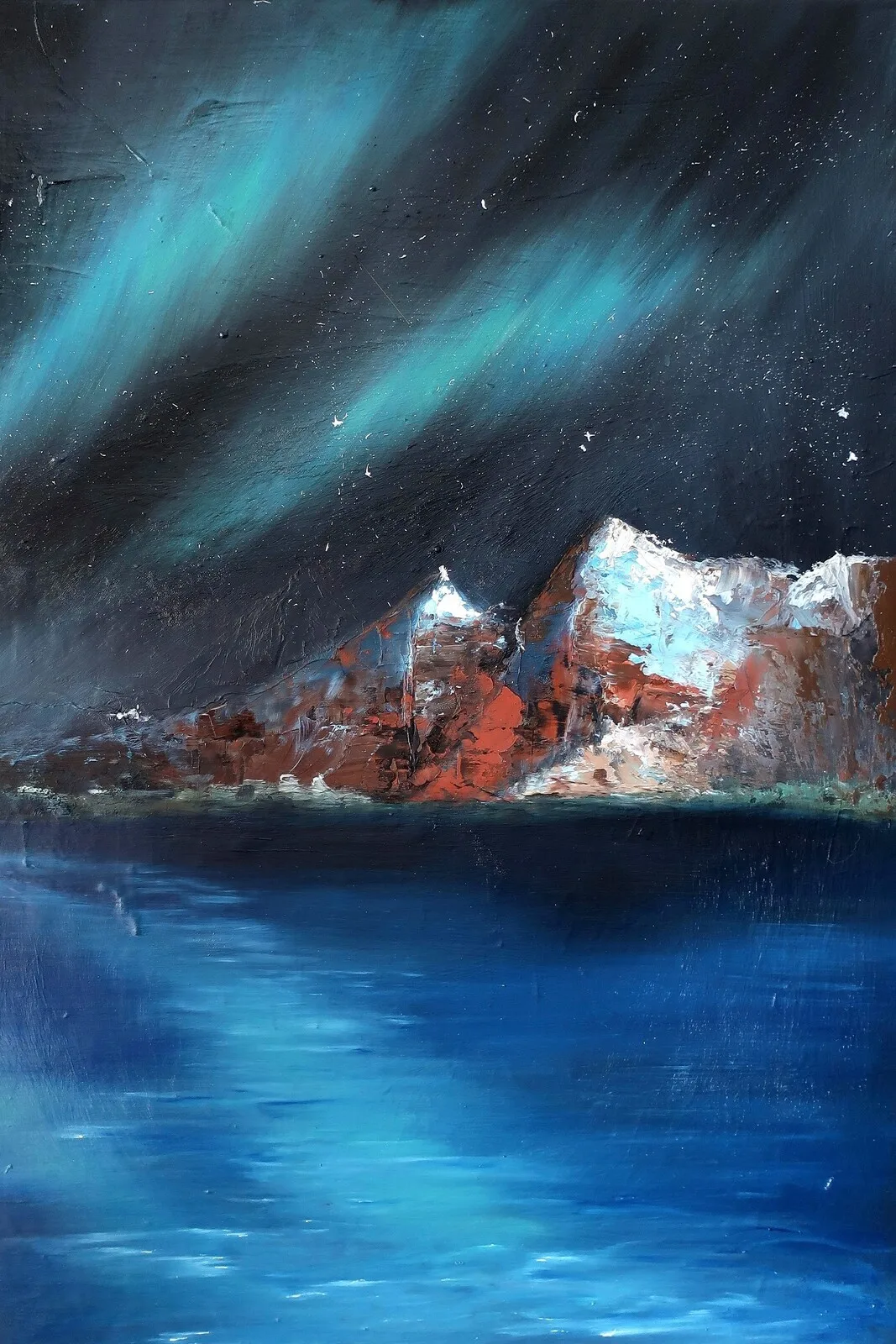 Oljemålning Norrsken av Vicky Schwartz