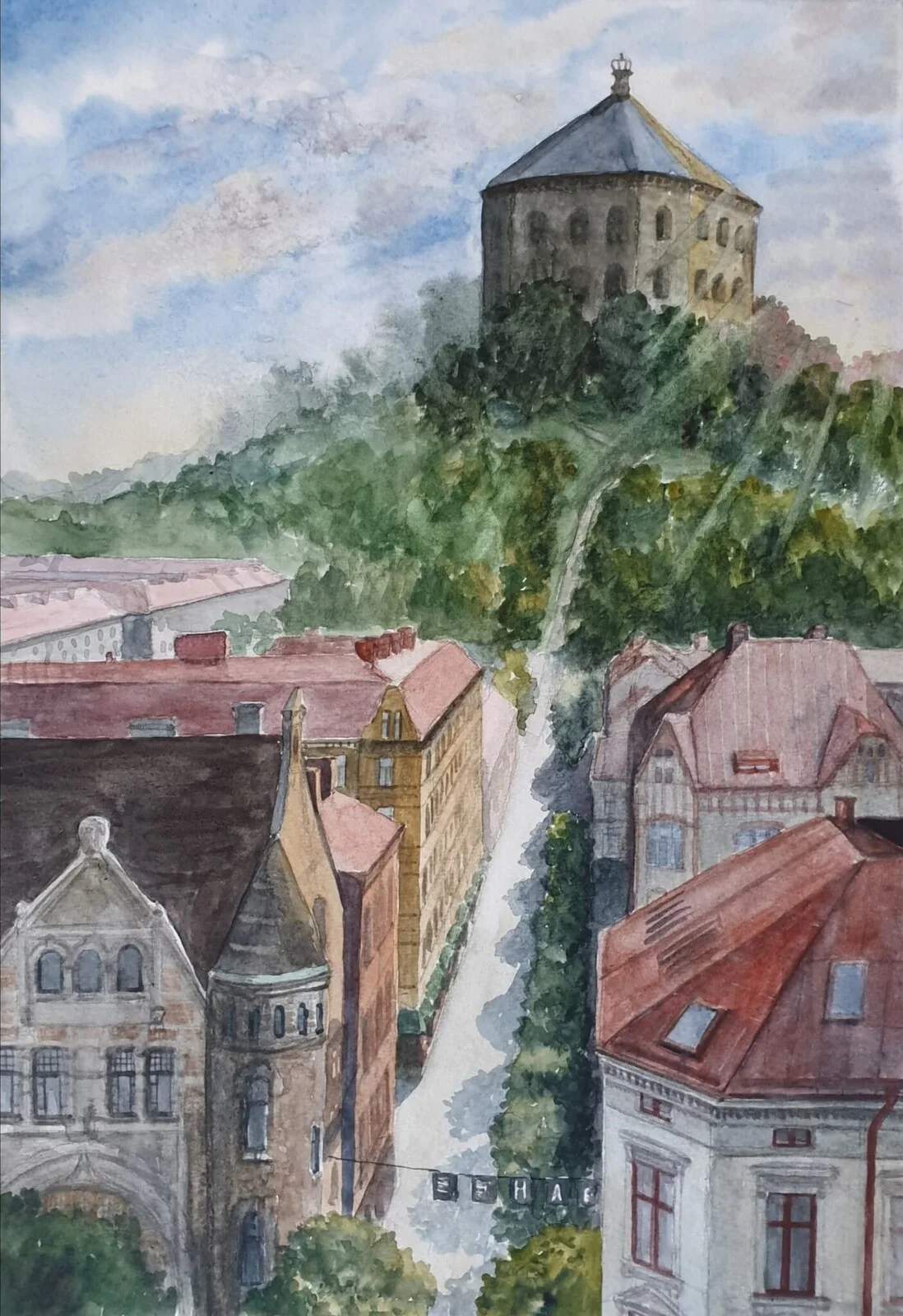 Akvarell Skansen Kronan av Jakub Maliborski