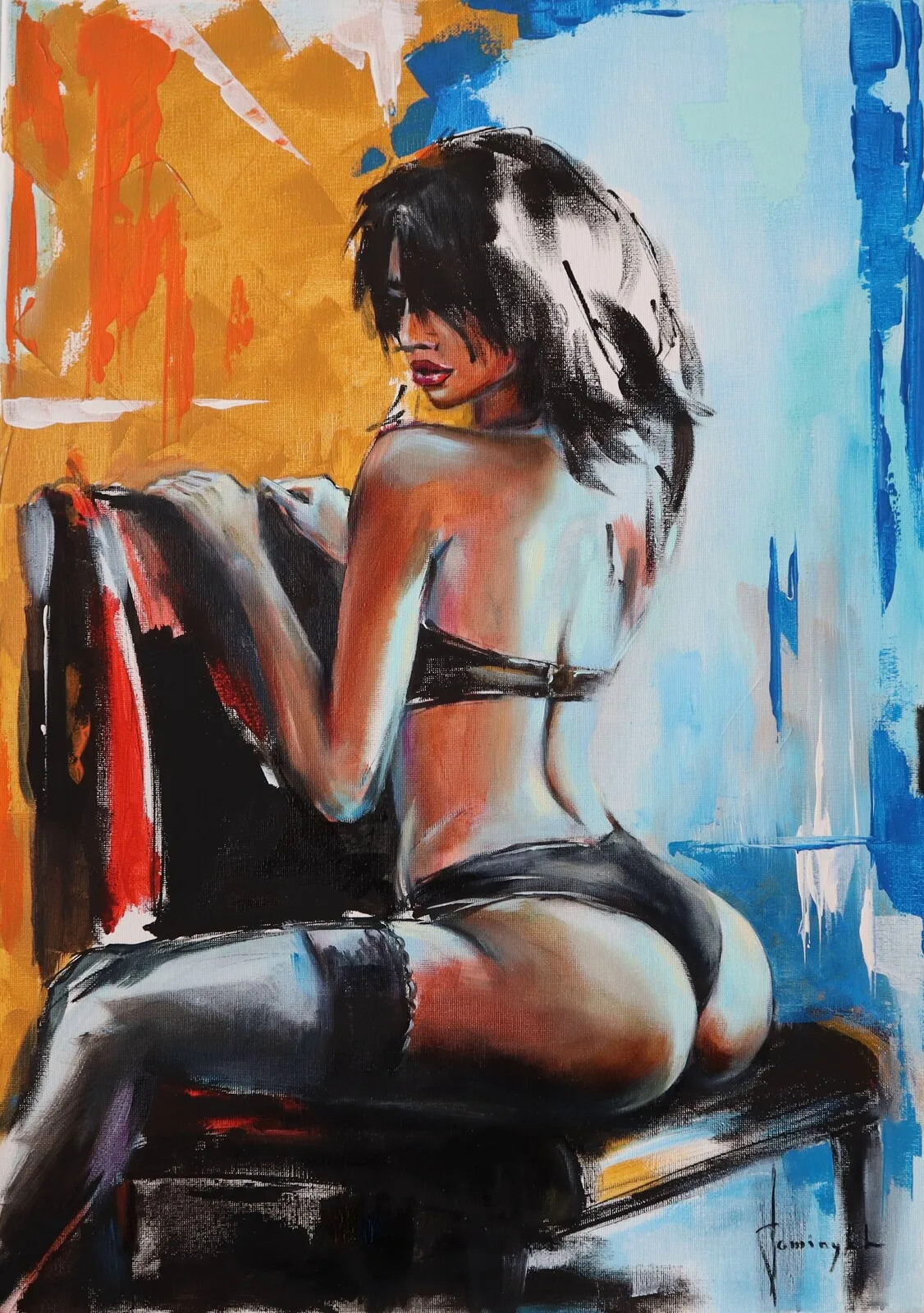 Oljemålning Female Model av Igor Fominykh