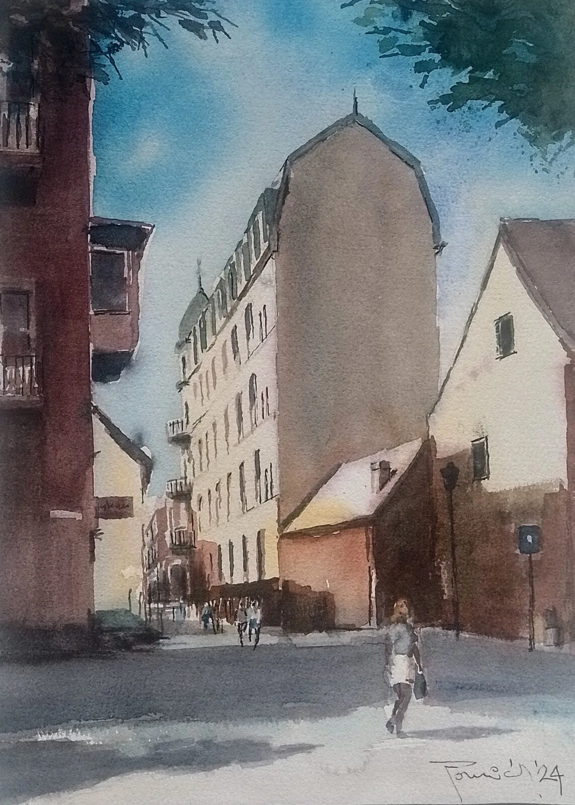 Akvarell Sensommaren av Jugoslav Pavic