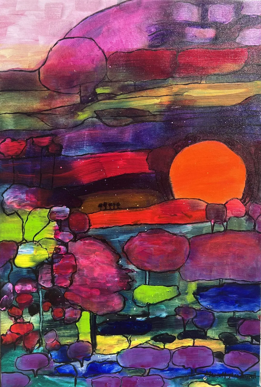 Akrylmålning Hopp av Maria Hagberg Jangsell