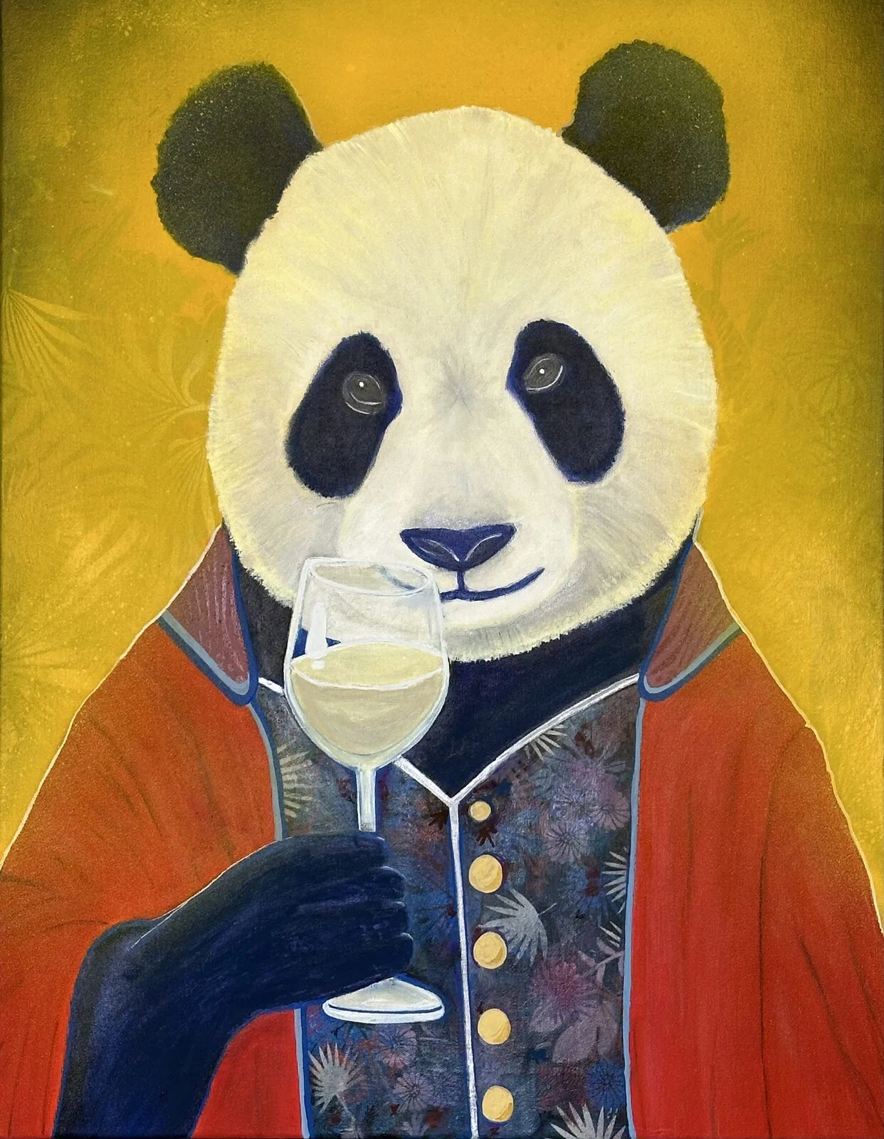 Akrylmålning Champagne Panda av Vesano Design
