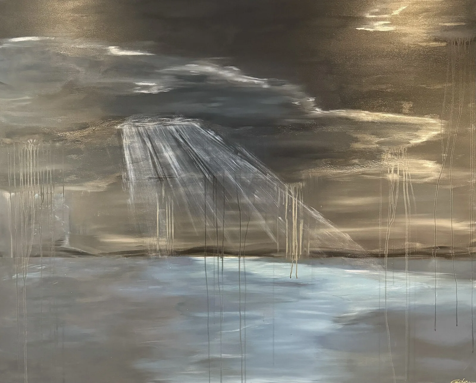 Akrylmålning The Night Comes Down Like Heaven av Erika Laursen