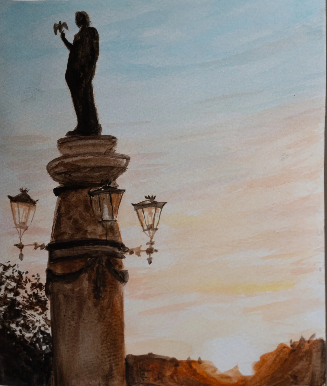 Akvarell Djurgården i mitten av september del 1 av Nova Blomberg