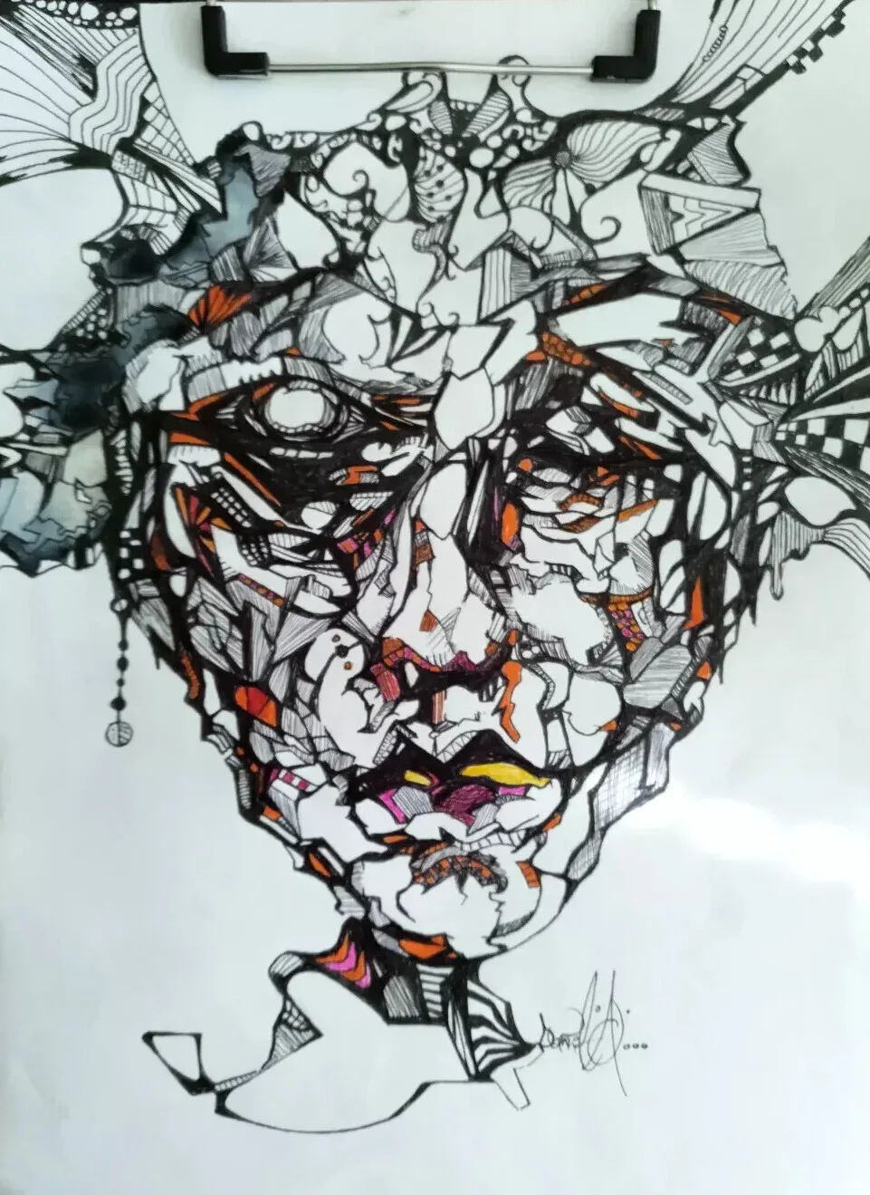 Streckat porträtt av Daniel Frank