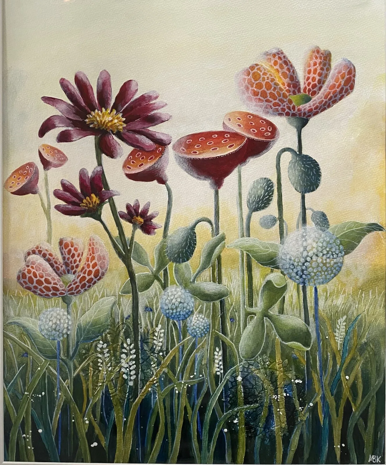 Akrylmålning Mina blommor av Marie Bäckström Karlsson