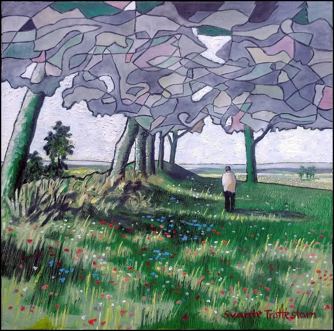 Oljemålning Mosaiklund av Svante Trottestam