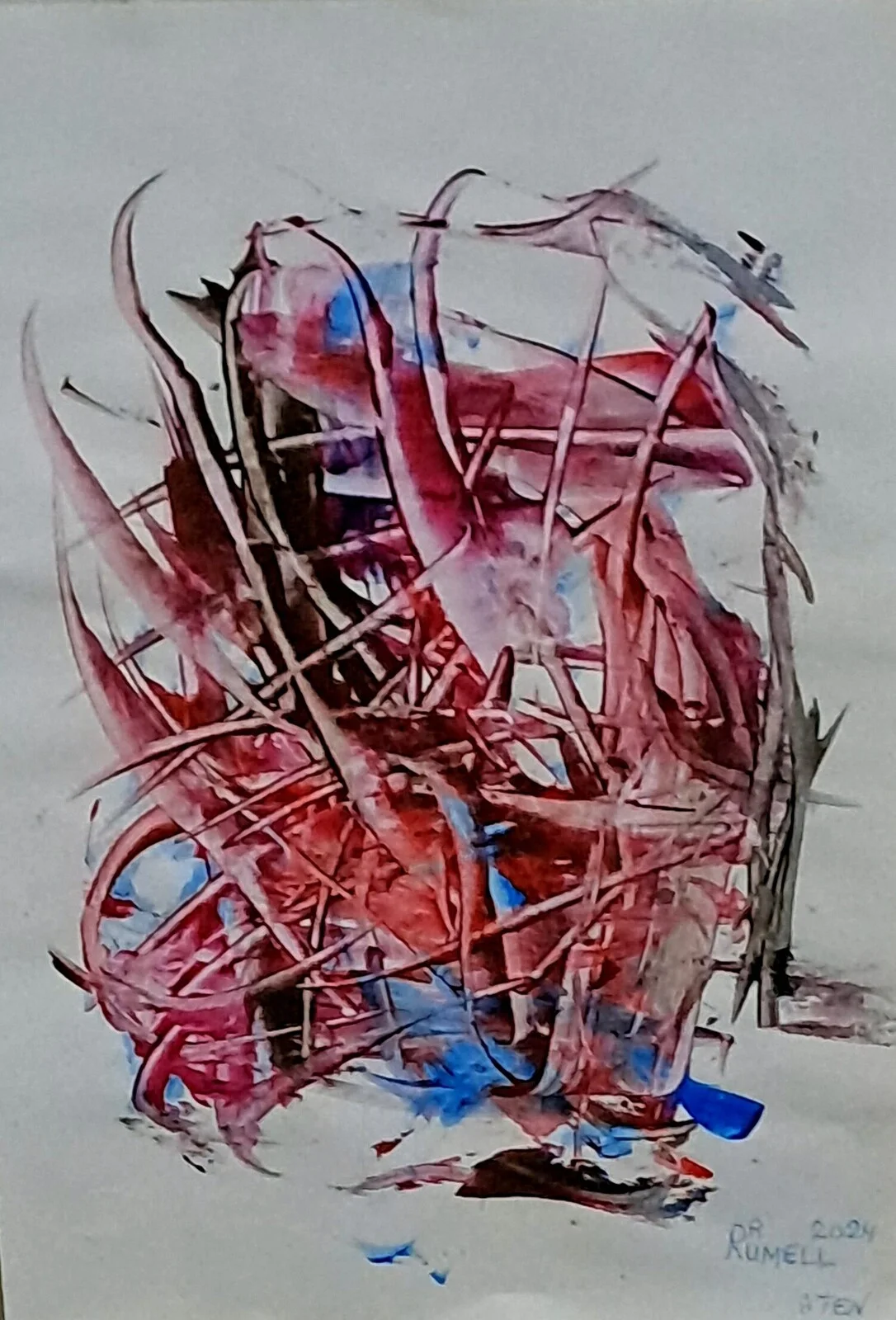 Akrylmålning Skönröd av Ronald Rumell