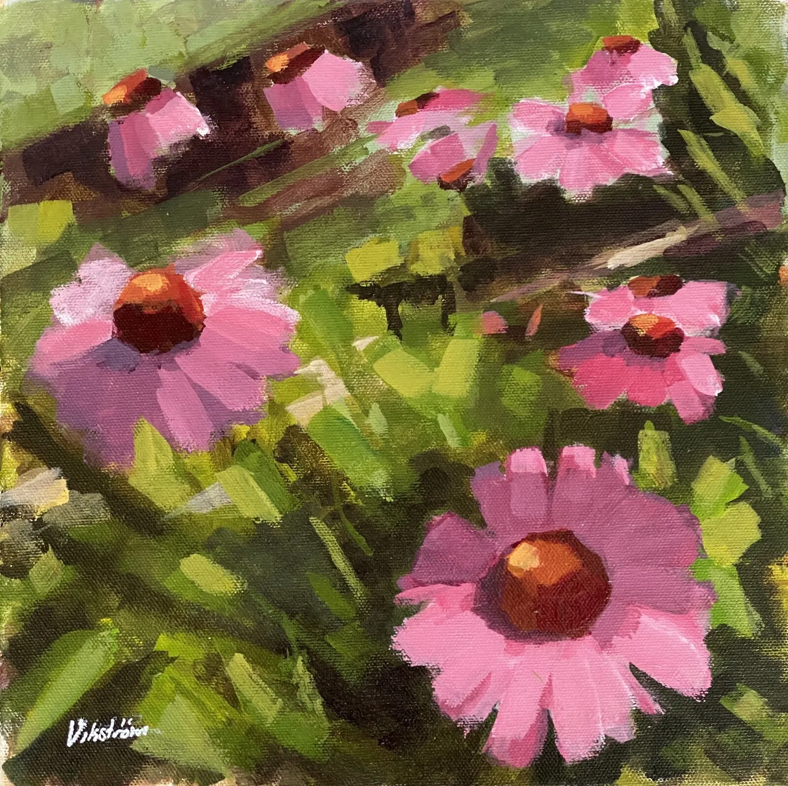 Akrylmålning Echinacea av Krister Vikström