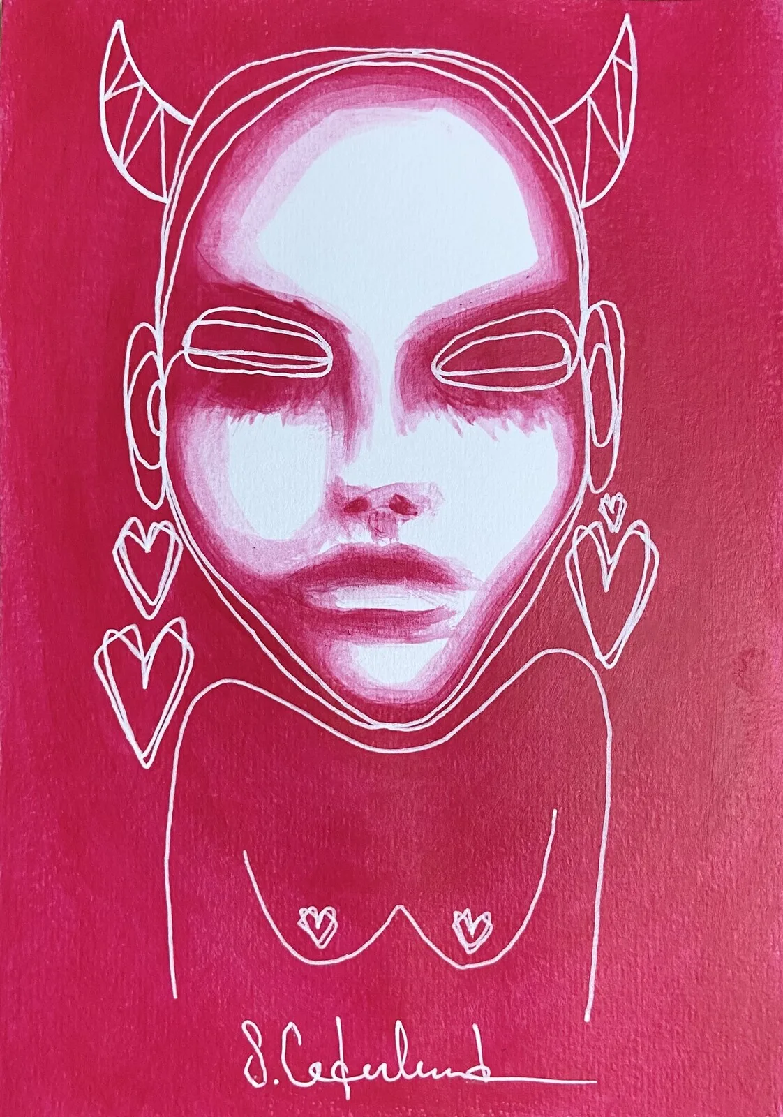 Akrylmålning Love Protector av Susanne Cederlund