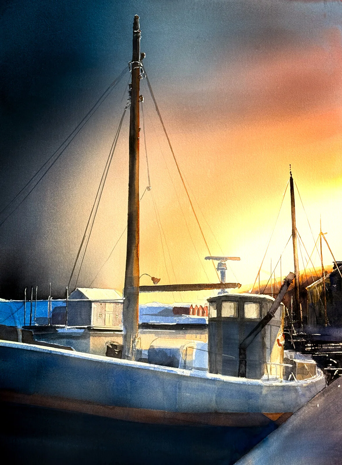 Akvarell Smögen av Kalle Nilsson