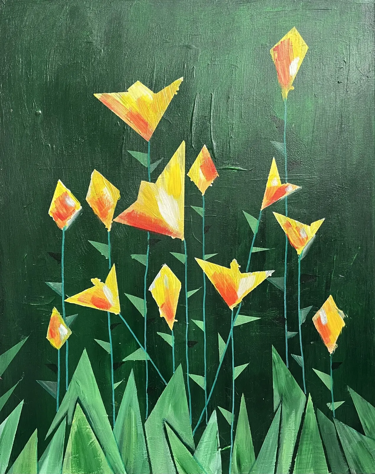 Akrylmålning Blommor av Izabella Fröberg