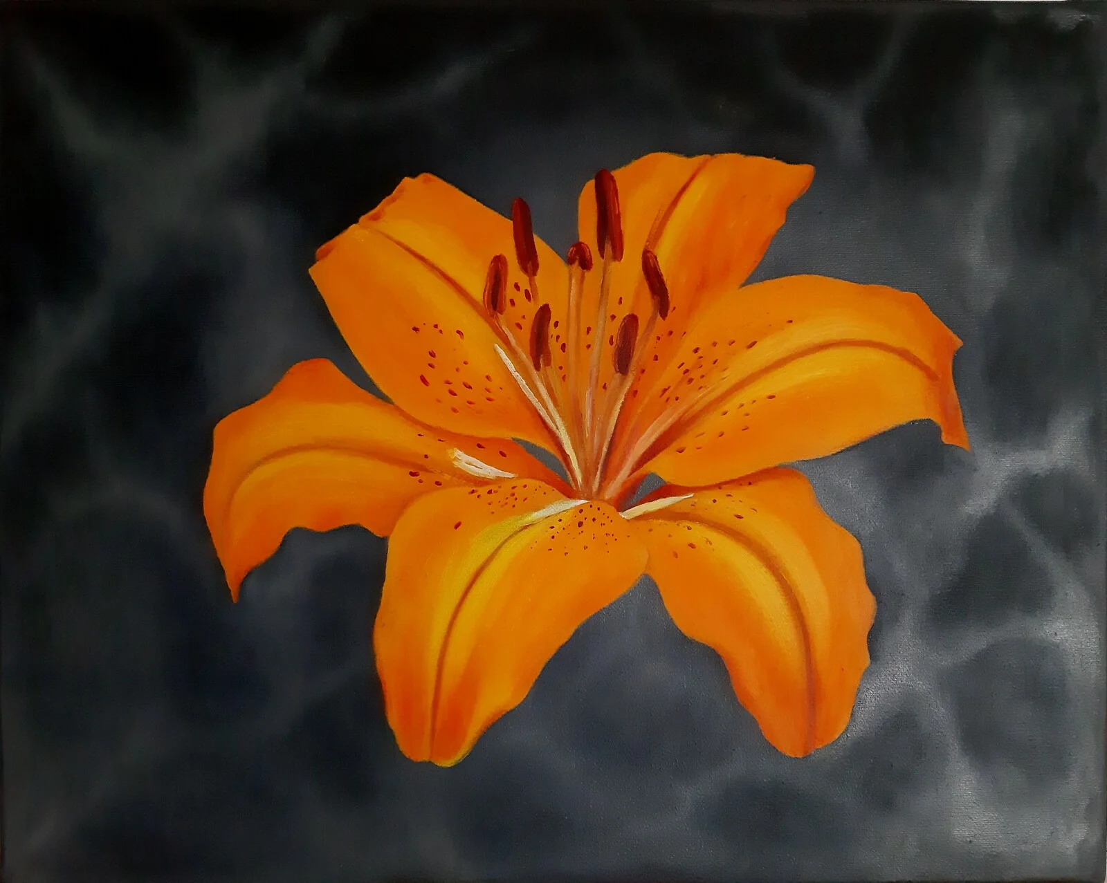 Oljemålning Golden lily av Omer Spahovic