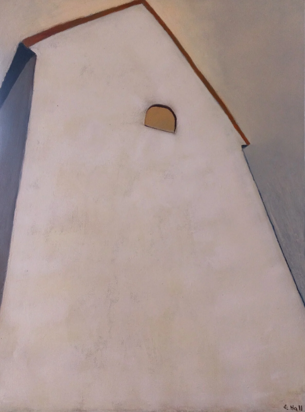 Oljemålning Källagavel II av Elisabet Hall