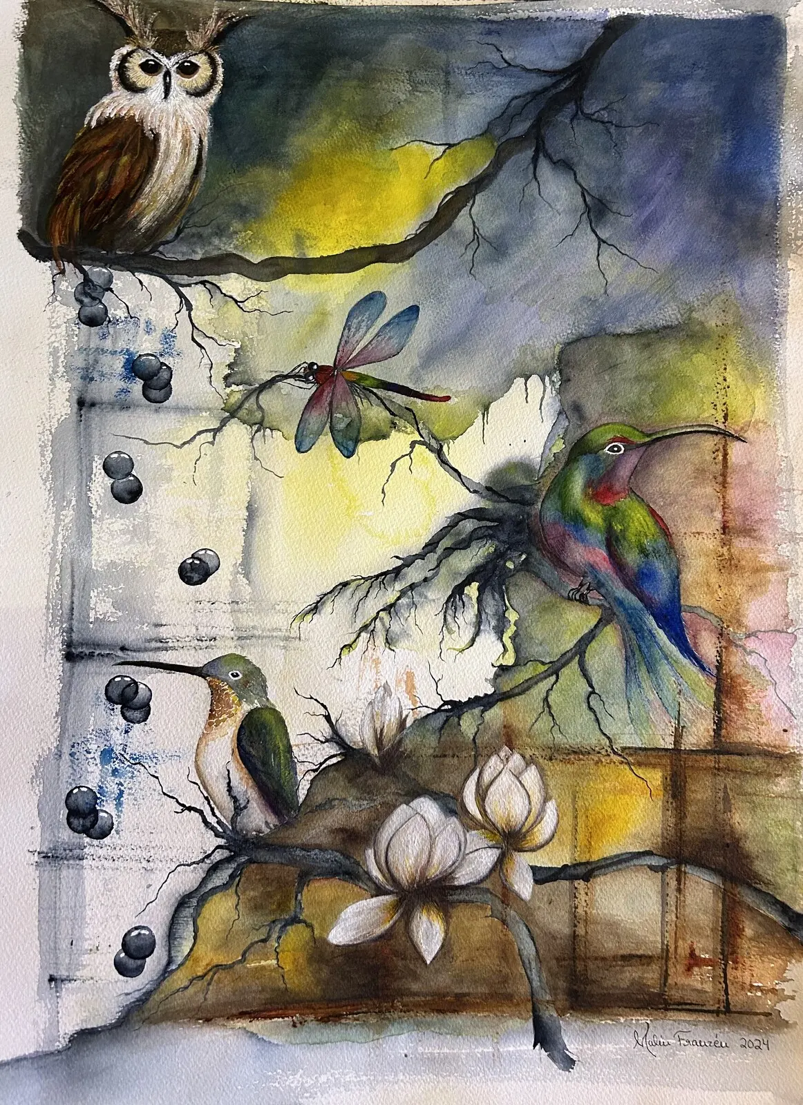 Akrylmålning Dream of paradice av Malin Franzen