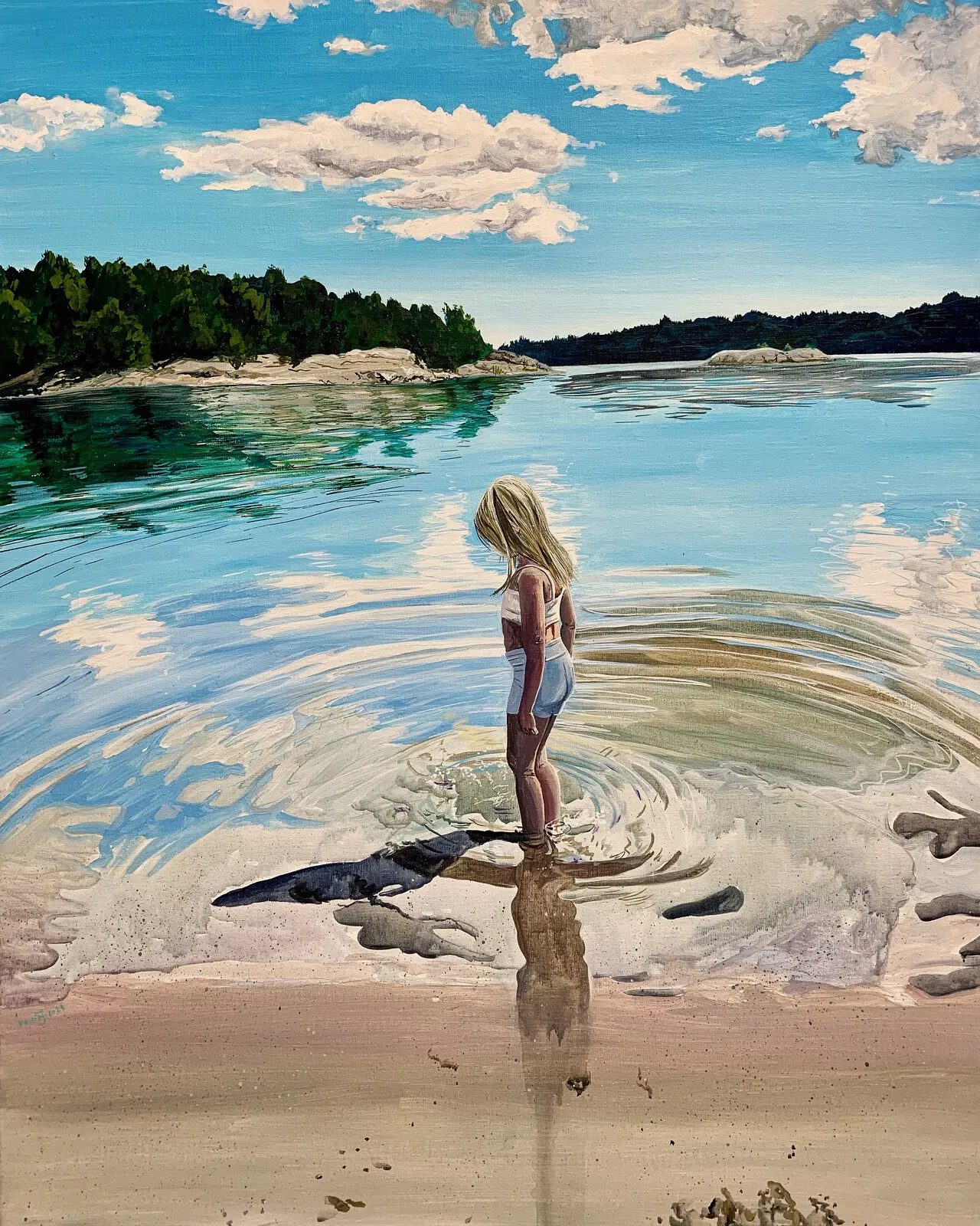 Akrylmålning En bit av himlen av Frida Johansson
