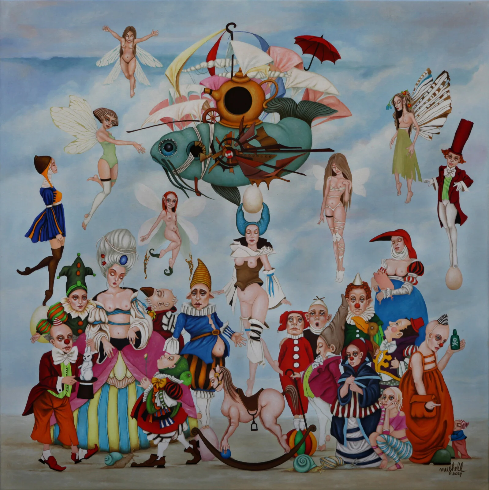 Oljemålning Big Fish av Meeshell Sang