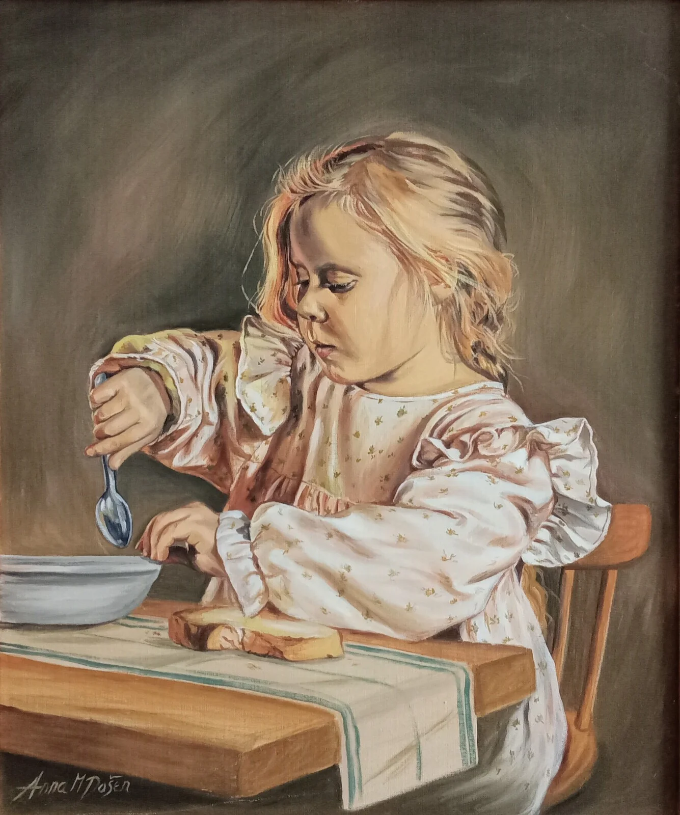 Oljemålning Lillan av Anna Dosen