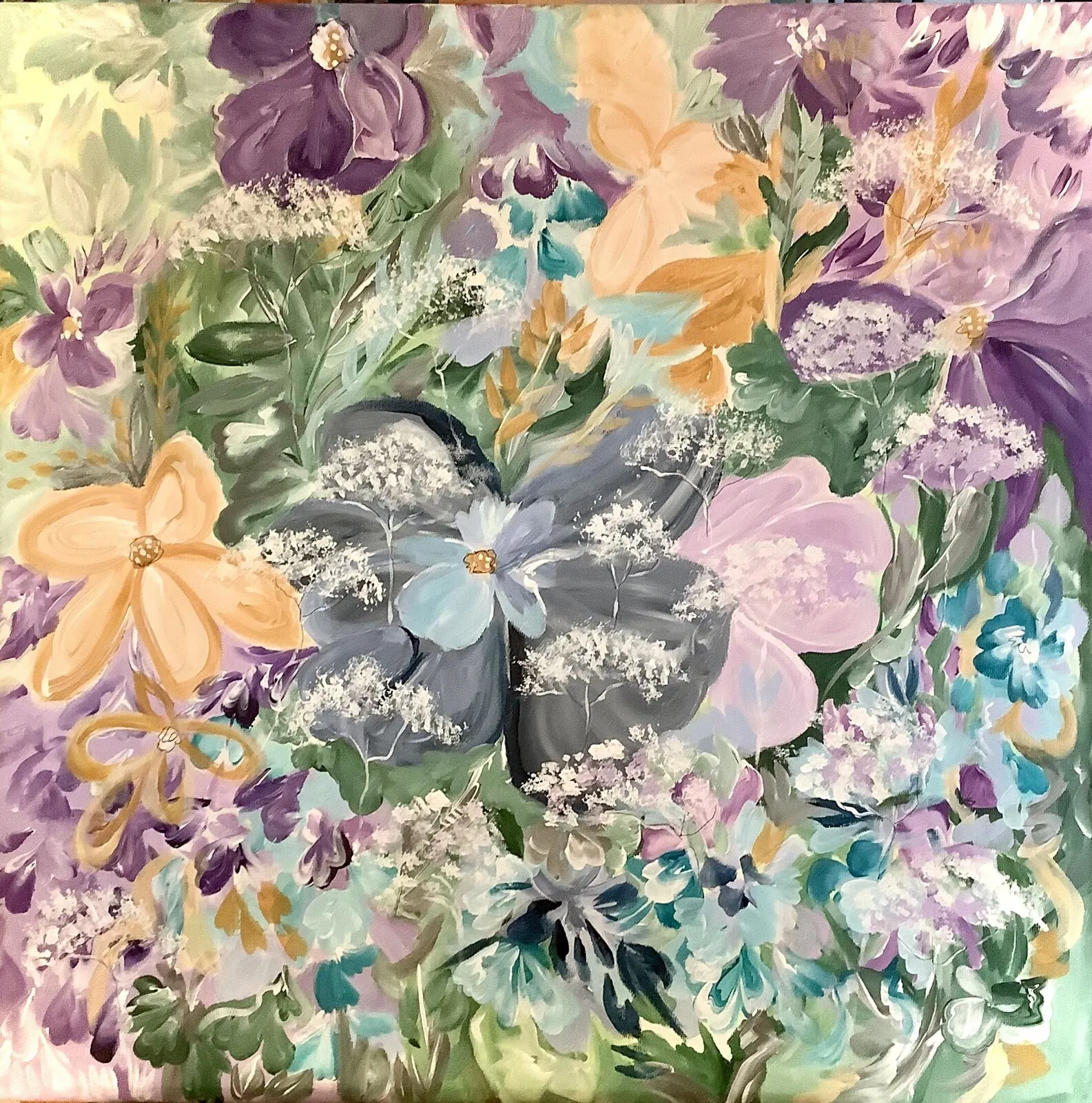 Akrylmålning Tusen blommor av Lisbeth Olofsdotter