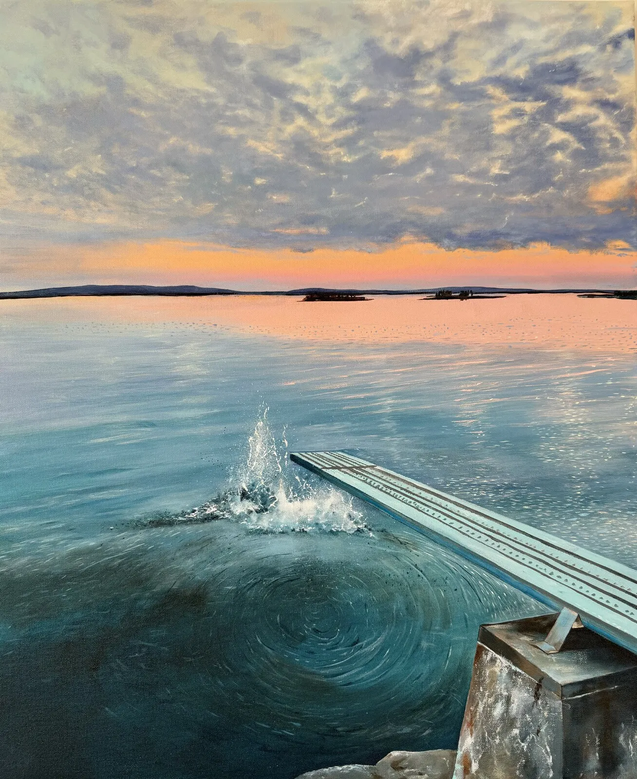 Akrylmålning Kvällsdröm av Hanna Sandberg