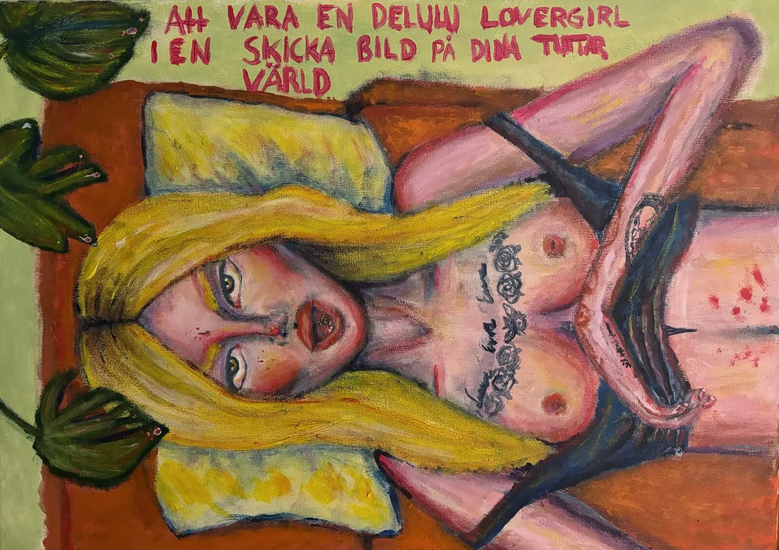 Akrylmålning Delulu girl av Chloe Sommardotter Brandt